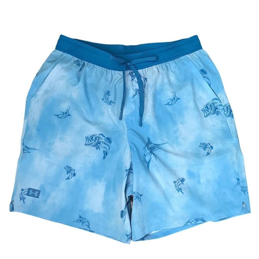 UNDER ARMOUR • Viral Blue Celeste Shorebreak Board Short Swim Fish Surf Beach